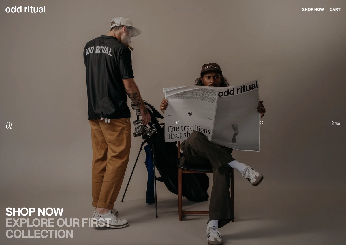 Screenshot do site Odd Ritual Golf